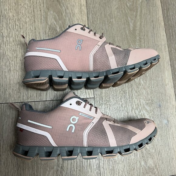 On Cloud 5 Waterproof Running Shoes Women's Sz 7.5 Rose Athletic Road Trainers - Picture 9 of 13